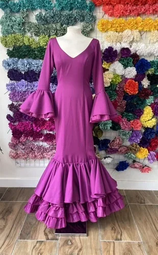 LBF Traje de flamenca Clavel Lycra bioelastica. Talla 44,42 y 40