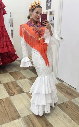 LBF Traje de flamenca Azahar perforado. Talla 46