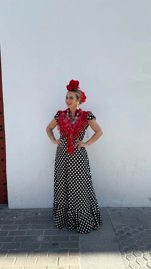 LBF Traje de flamenca bata lunar volante sisa. Talla XS a XXL