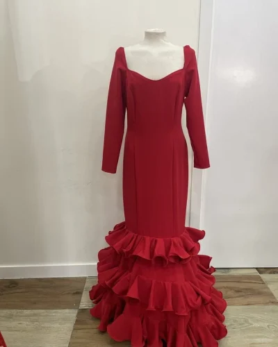 LBF Traje de flamenca Jamonero rojo. Talla 44