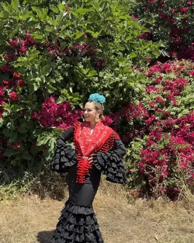 LBF Traje de flamenca Teresa satén. Talla 36 a 48