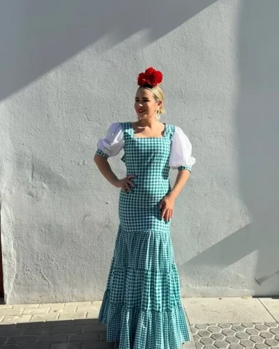 LBF Traje de flamenca Bata farol vichy. Talla 36 a 46 varios colores