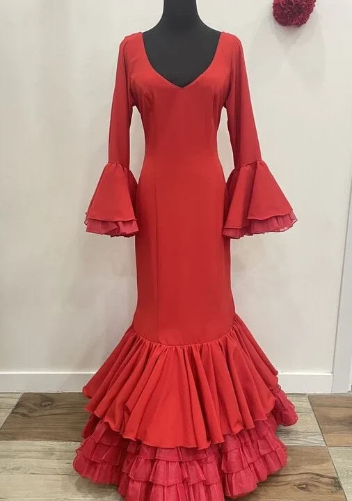LBF Traje de flamenca Clavel lycra Bioelastica. Talla 40