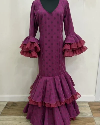 LBF Traje de flamenca Pétalo flocado. Talla 44