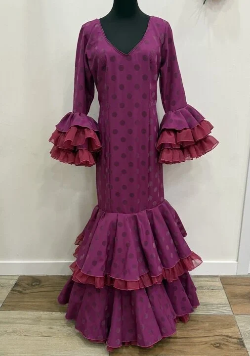LBF Traje de flamenca Pétalo flocado. Talla 44 y 46
