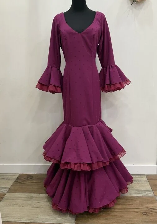 LBF Traje de flamenca Pétalo flocado. Talla 44