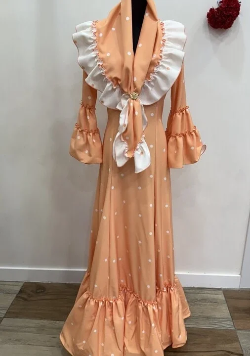 LBF Traje de flamenca Rociana Lycra Bioelástica. Talla 40, 42 y 46