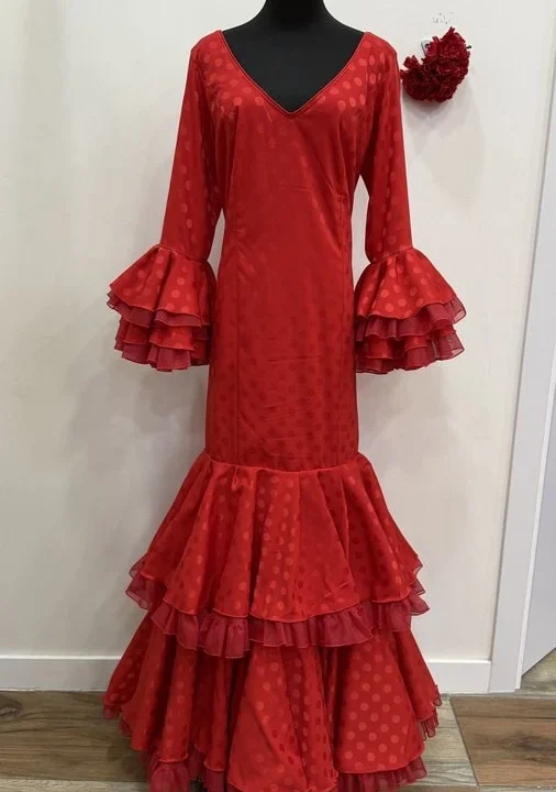 LBF Traje de Flamenca Pétalos Jacquar. Talla 48