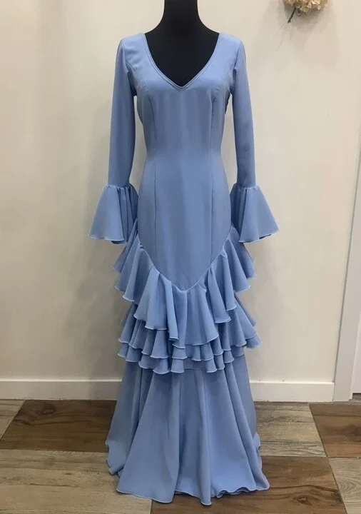 LBF Traje de Flamenca Carmín Lycra bioelastica. Talla 38