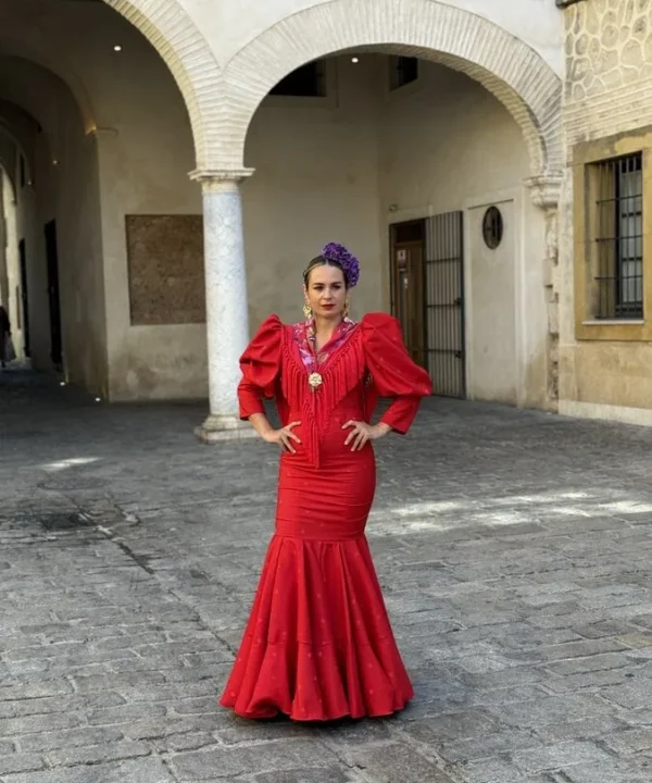 LBF Traje de Flamenca Estefania satén. Talla 38