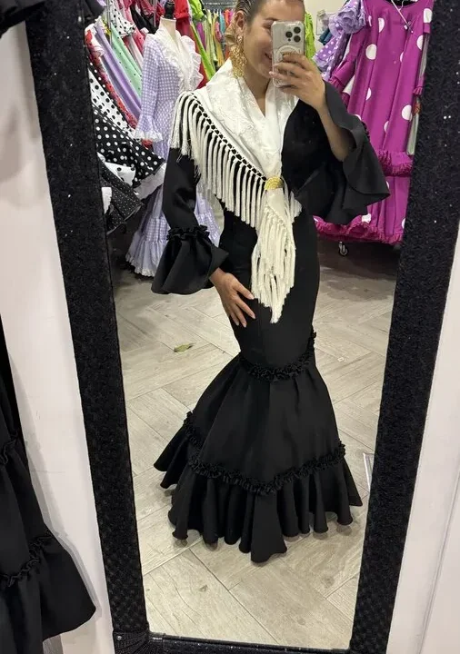 LBF Traje de Flamenca Carmín strech. Talla 36