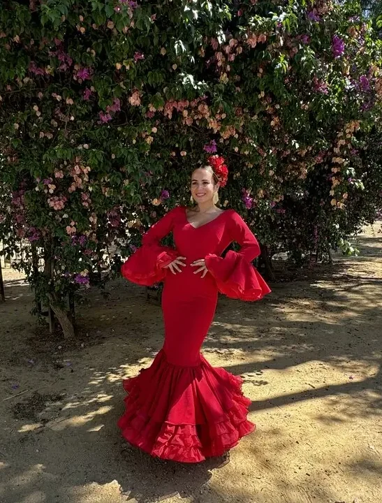 LBF LBF Traje flamenca Clavel lycra Bioelastica. Talla 42