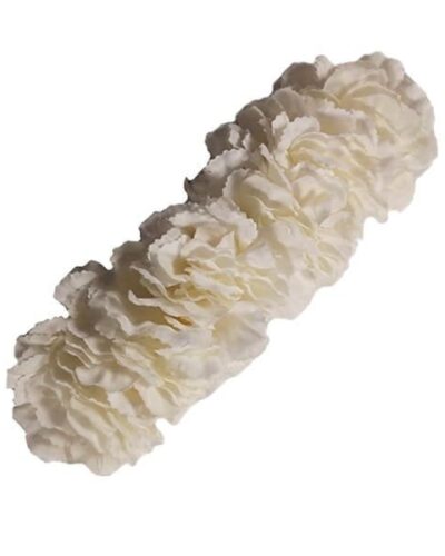 Diadema de claveles con peine blanco