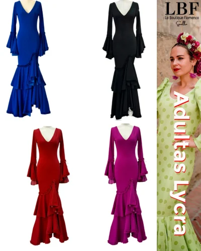 LBF Traje de flamenca Lycra. Tallas desde XS a XXL