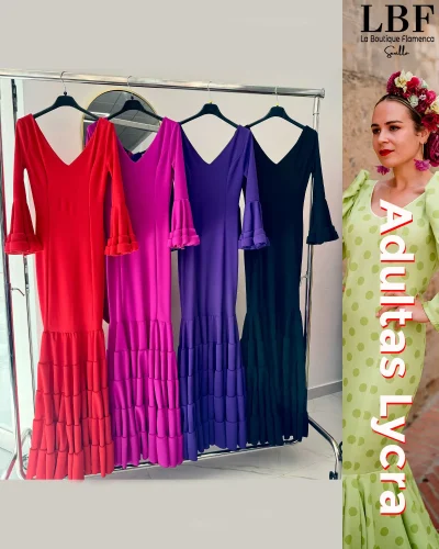 LBF Traje de flamenca Lycra. Tallas desde XS a XXL