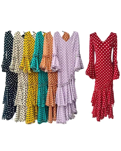 LBF Traje de flamenca Lycra. Tallas desde XS a XXL