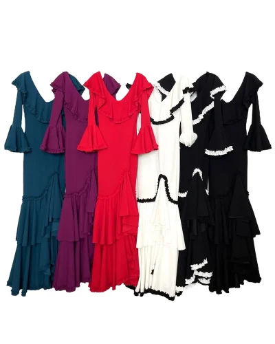 LBF Traje de flamenca Lycra. Tallas desde XS a XXL