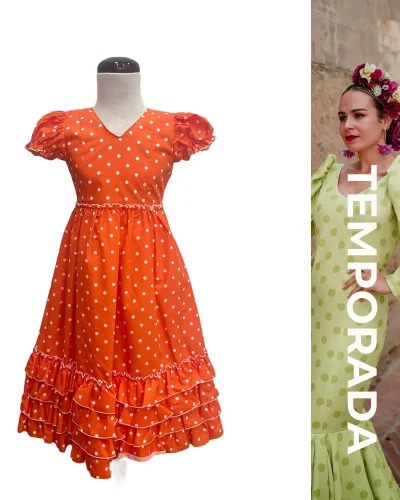 LBF Traje de flamenca bata Lola Popelin. Tallas 2 y 6