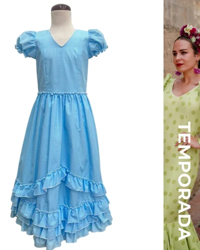 LBF Traje de flamenca bata Lola Popelin. Tallas 8