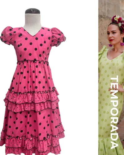 LBF Traje de flamenca bata Lola Popelin. Tallas 2 A 10