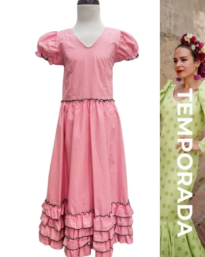 LBF Traje de flamenca bata Lola Popelin. Tallas 4,6 y 8