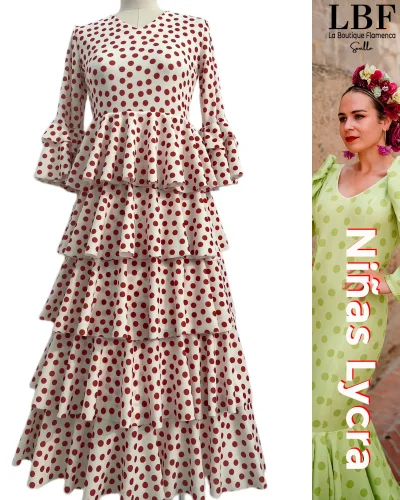 LBF Traje de flamenca niña lycra lunar