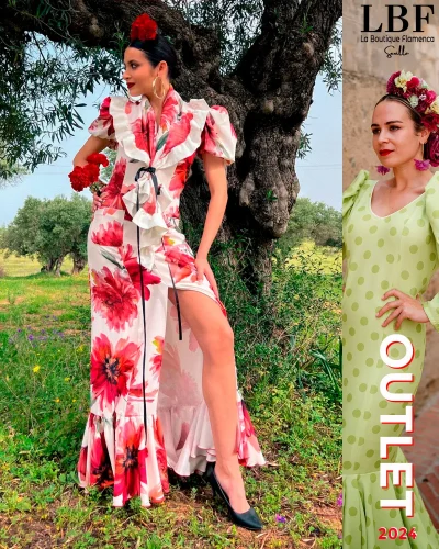 LBF Traje flamenca bata floral. Talla 36