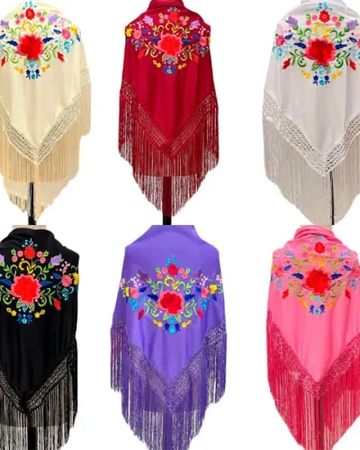 LBF mantón de flamenca bordado máquina niña