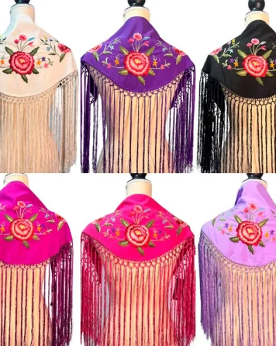 LBF mantón de flamenca bordado crespón