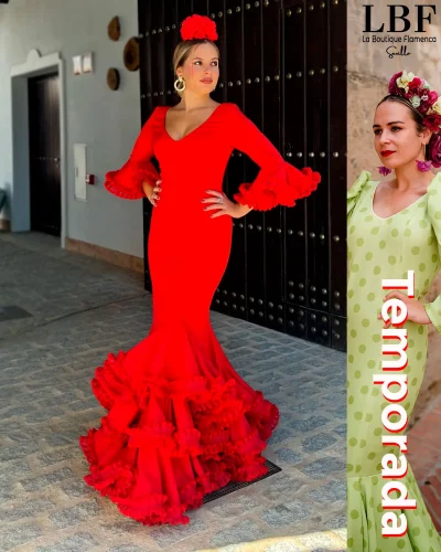 LBF Traje de flamenca strech Jara. Varias colores y tallas 34-46