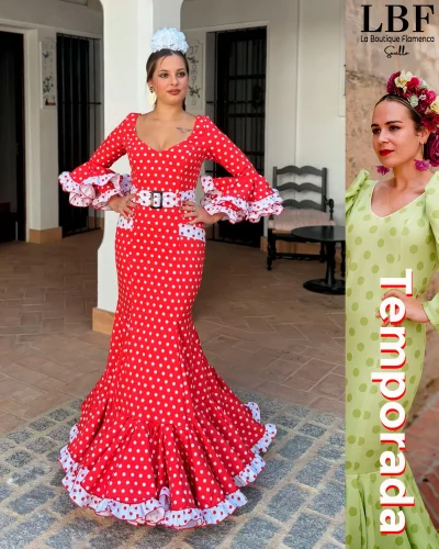 LBF Traje de flamenca Lycra bioelástica Dunas. Talla 38