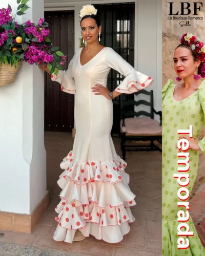 LBF Traje flamenca Azahar combinado strech.  Talla  44