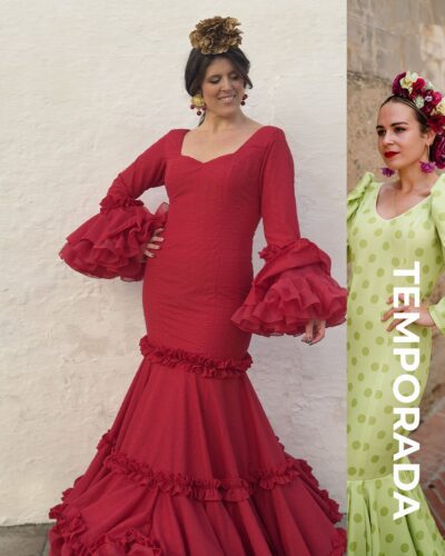 LBF Traje de flamenca POR ENCARGO Rocío perforado. Tallas 34-48