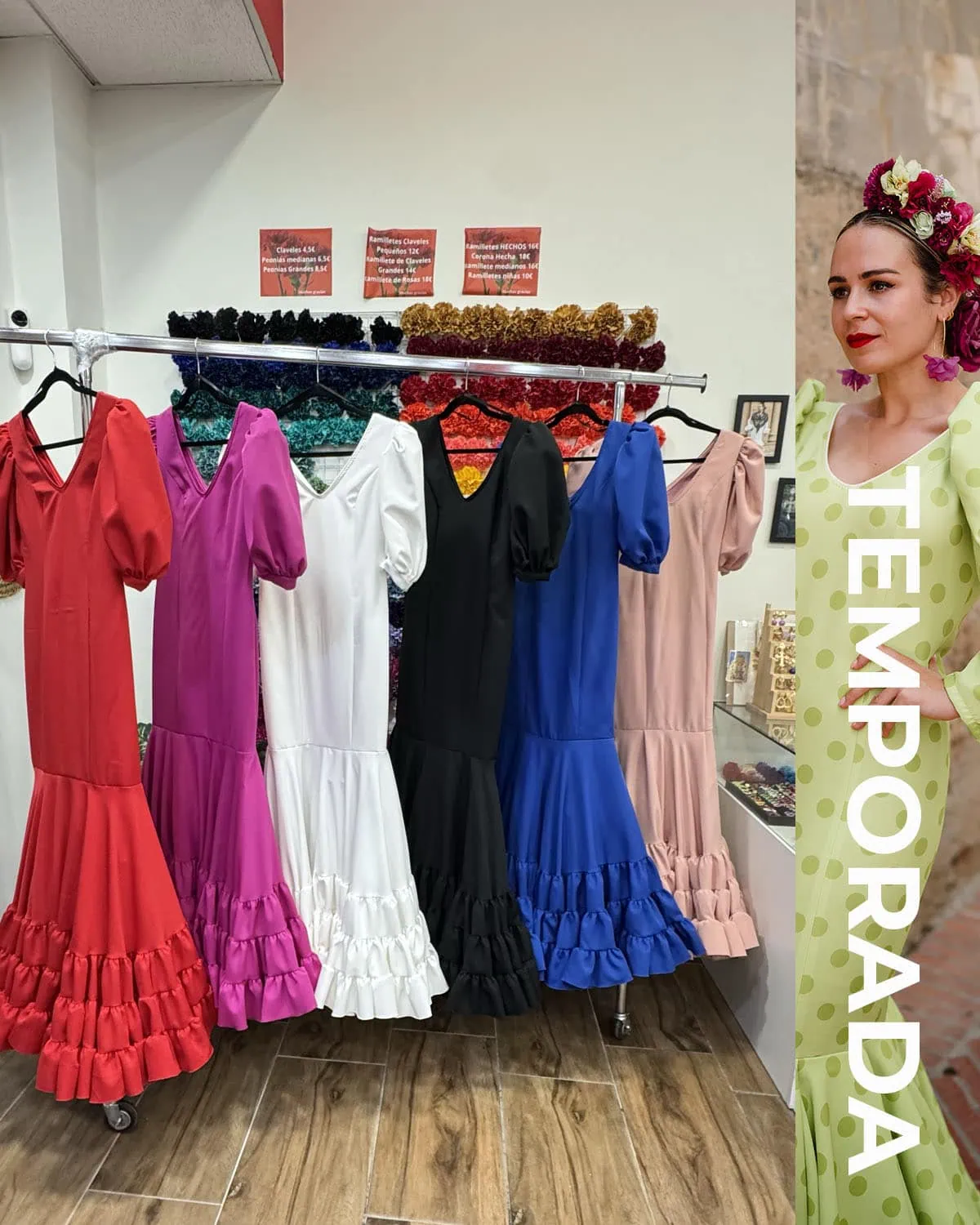 LBF Traje de flamenca Lycra Bioleástica Loto. Varias colores y tallas 34-46 - Imagen 2