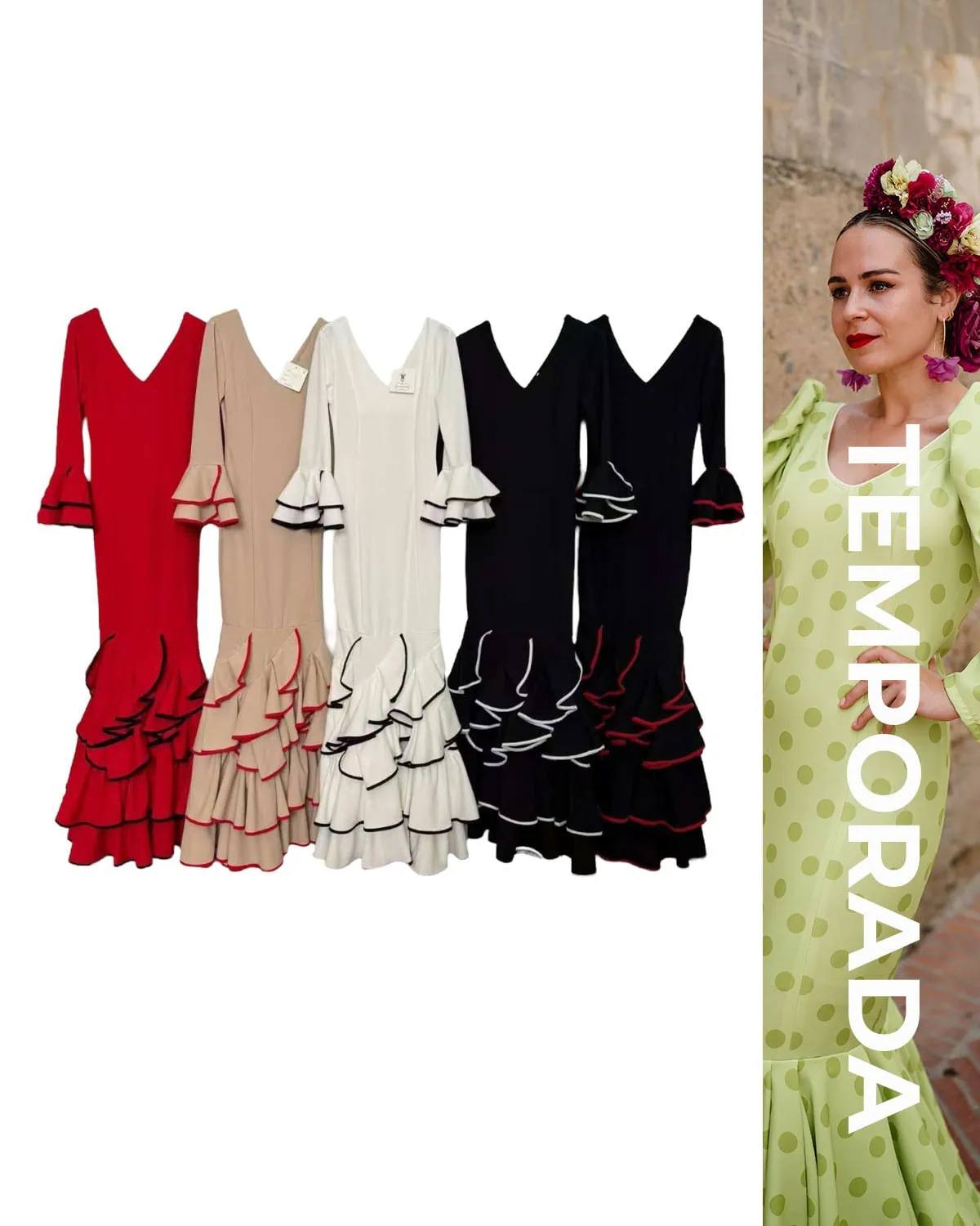 LBF Traje de flamenca Canales. Talla xs-xxl