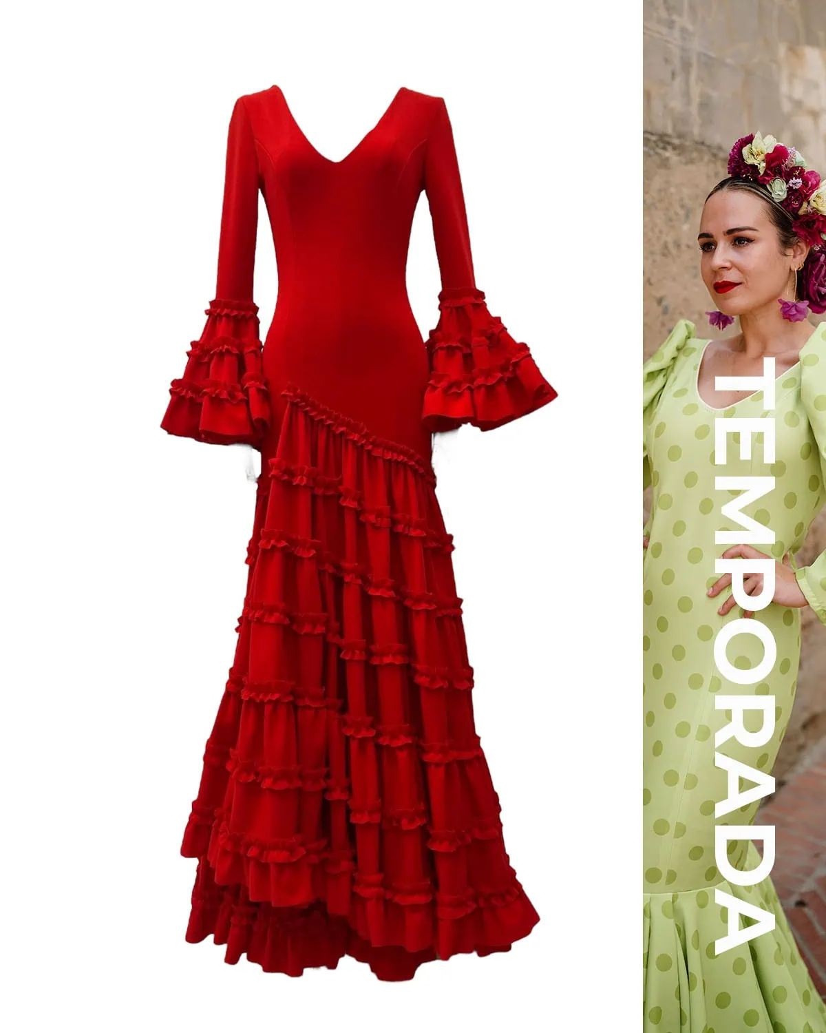 LBF Traje de flamenca IRENE lycra. Talla xs-xxl - Imagen 2