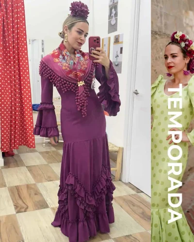 LBF Traje de flamenca canastero volantes. Tallas xs a xxl