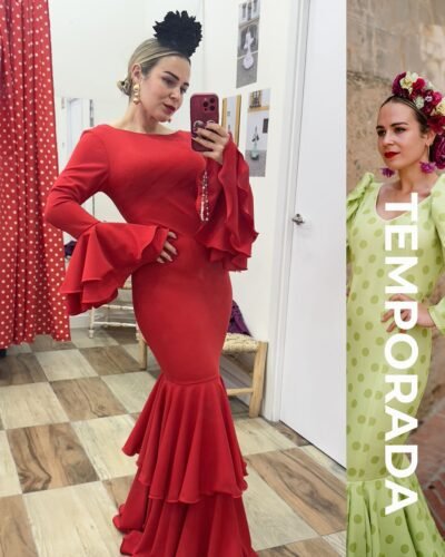 LBF Traje de flamenca lycra espalda al aire. Tallas XS A XXL