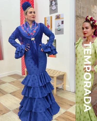 LBF Traje de flamenca Azahar flocado terciopelo. Tallas 34 a 48 VARIOS COLORES