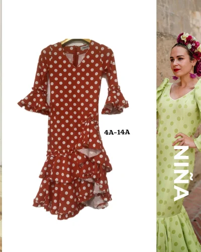 LBF Traje de flamenca niña lycra. Tallas 4-14varios colores