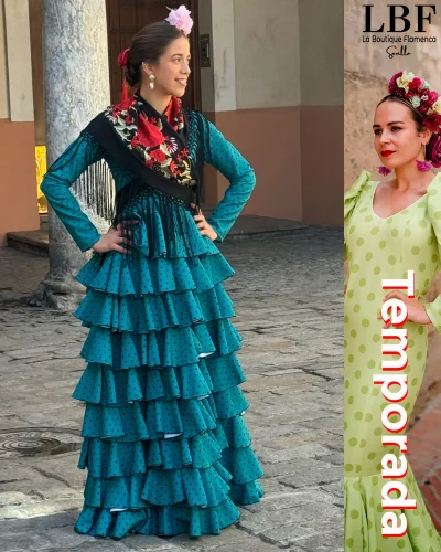 LBF Traje flamenca Multivolante strech. Talla 36