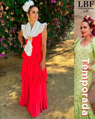 LBF Traje de flamenca lycra volantes. Tallas desde 34 a 46