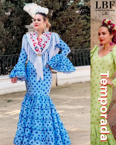 LBF Traje de flamenca strech Dalia. Varias colores y tallas 36-46