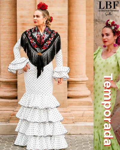 LBF Traje de flamenca strech Azahar. Varias colores y tallas 34-52
