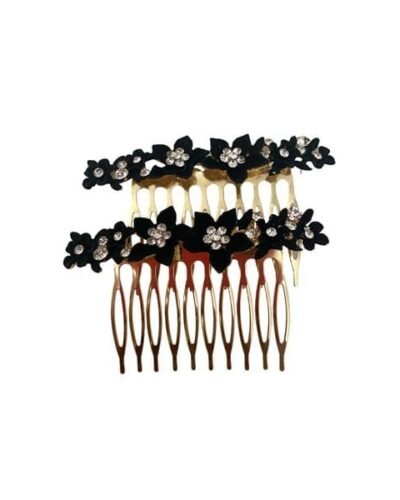 Peines de ramillete flores negro