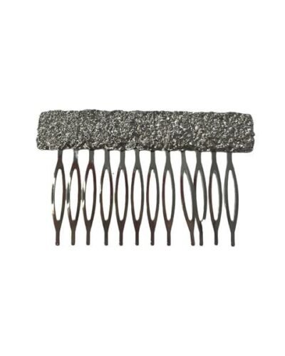 Peine rectangular plateado rugoso