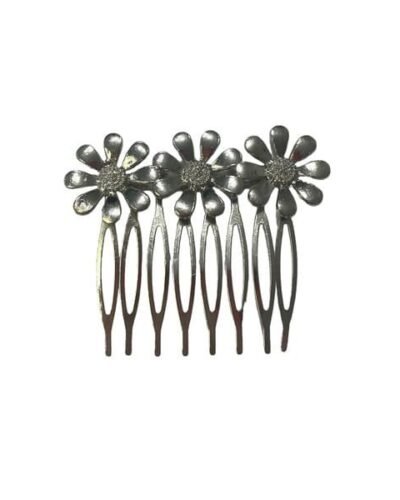 Peine de margaritas plateadas