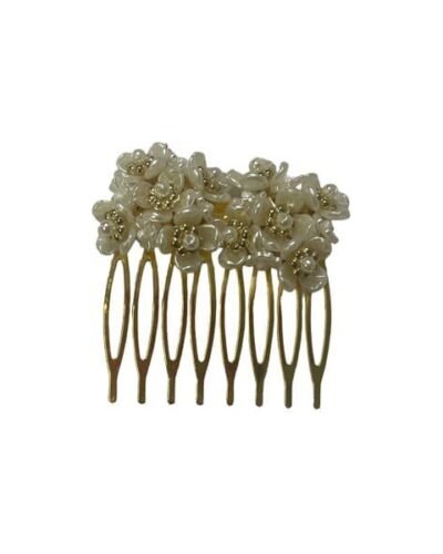 Peine de florecillas perla