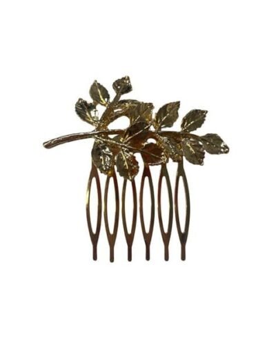 Peine de rama de hojas dorado