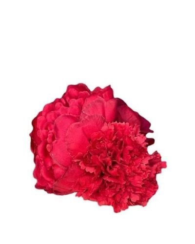 Ramillete de claveles y peonia rojo